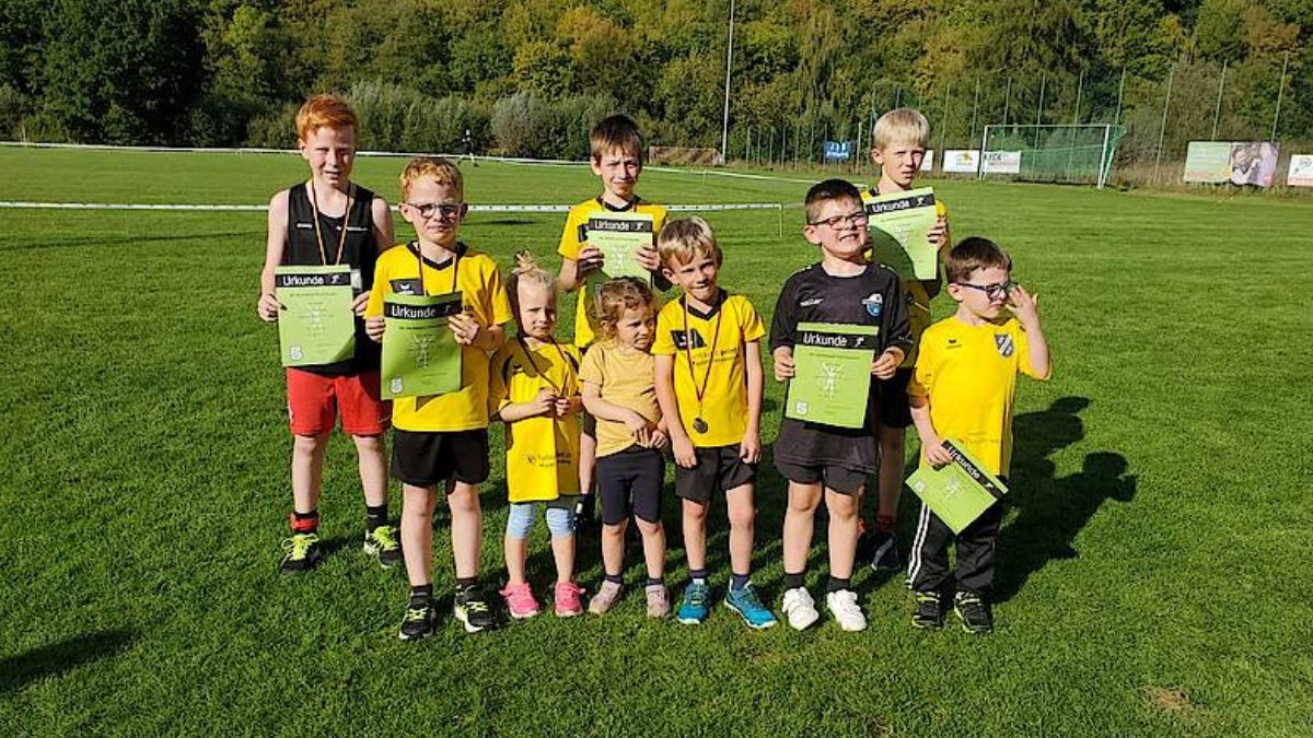 Dies ist ein Foto der Kinderlaufgruppe des TuS 13 Hembsen.