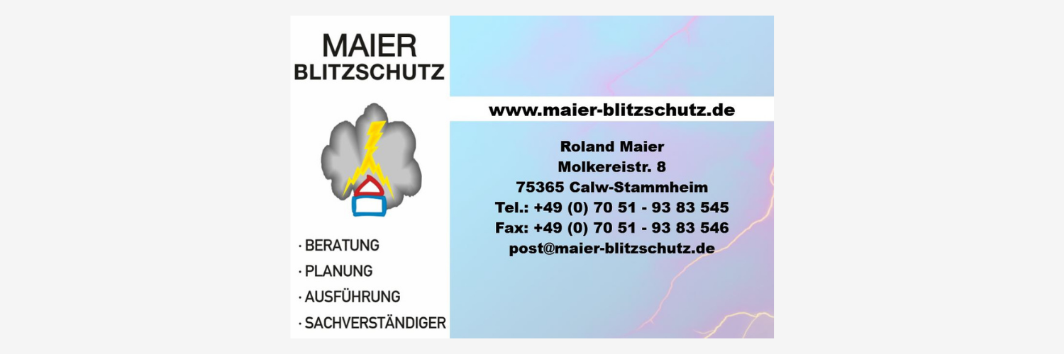 Dies ist das Logo des Sponsors Maier Blitzschutz.