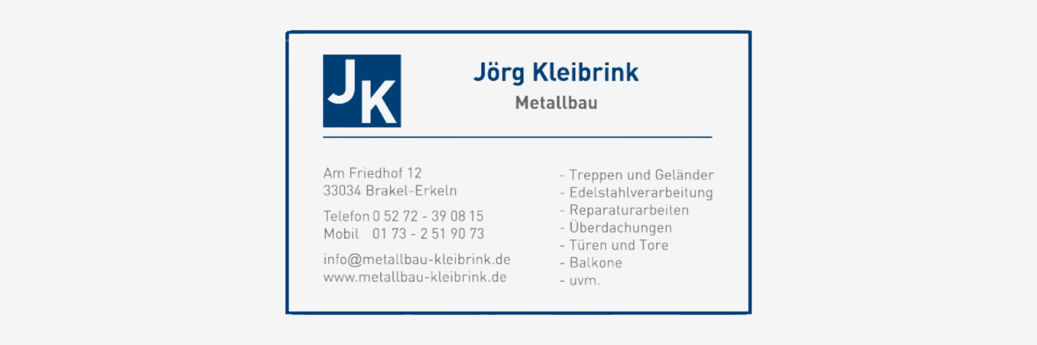 Dies ist das Logo des Sponsors Jörg Kleibrink.