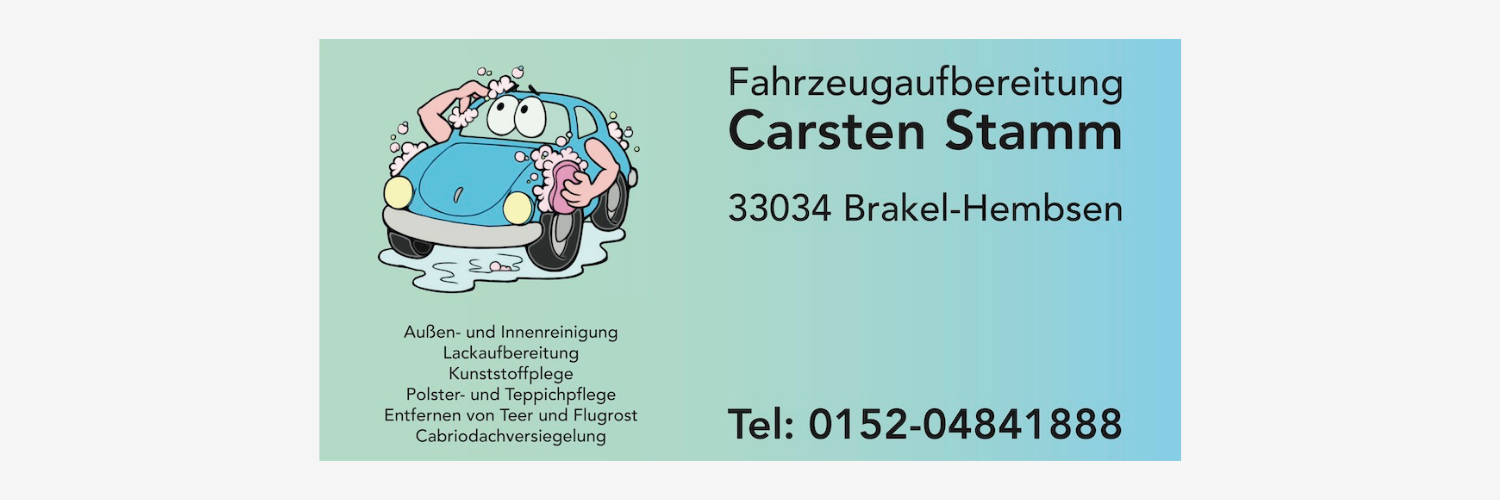 Dies ist das Logo des Sponsors Carsten Stamm Fahrzeugaufbereitung.